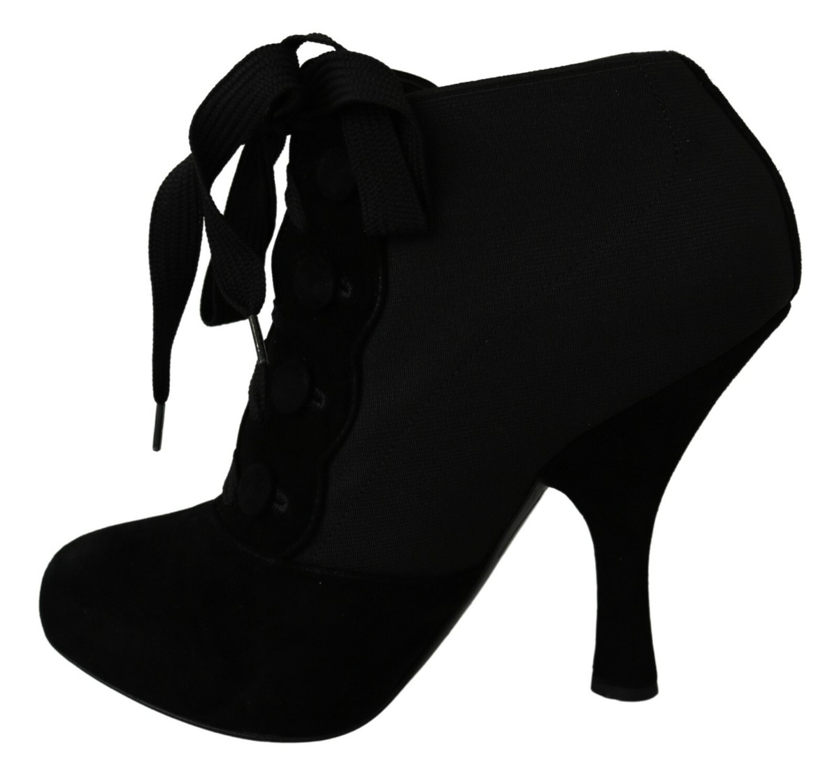 あああ様 DOLCE & GABBANA Shoes Black Suede Stretch Ankle Boots Booties EU36