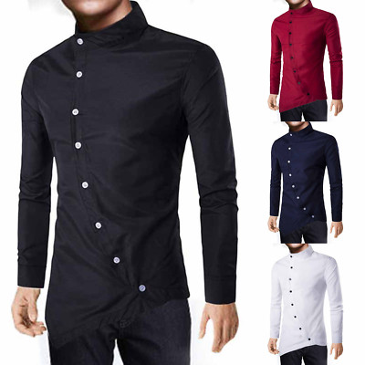 Men Long Sleeve Dress Shirts Slim Fit Embroidered Button Down Formal Tops Casual Men Long Sleeve Dress Shirts Slim Fit Embroidered Button Down Formal Tops Casual