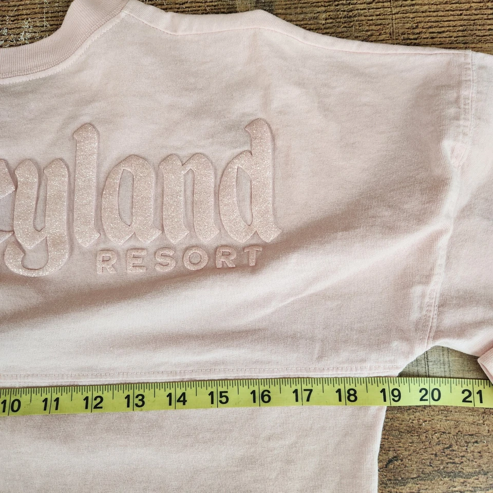 Disney Park Spirit Jersey Youth Sz XL Pink Glitter Sparkle Millennial Sweatshirt - Image 3 of 4