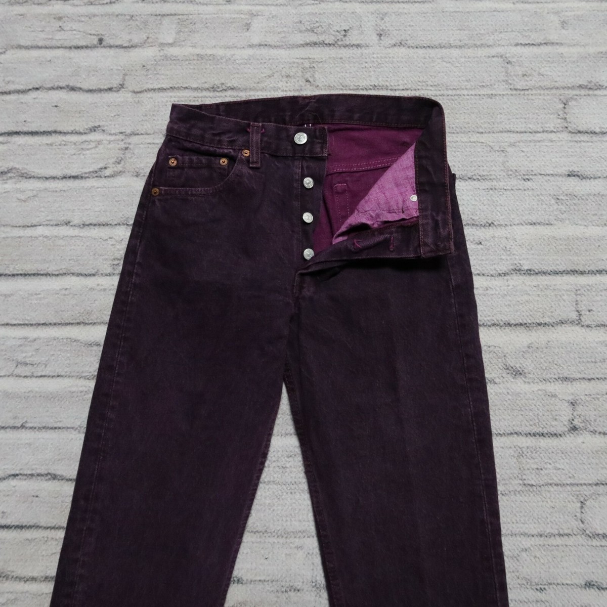 Vintage 90s Levis 501 Denim Jeans Made in USA Size 26 Purple | eBay