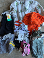 Lot Of 6 m 12 mo Boys Clothes 17 Piece Winter Summer GAP Shorts pants one piece