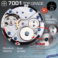 MOVEMENT,  ETA 7001,  TOP GRADE GLUCYDUR BALANCE, CDG, BLUE SCREWS, SWISS MADE