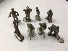 Vintage Lead Toy Soldiers War Soldiers 8 Unpainted lead Army Men Figurines Rare 