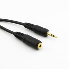 3.5mm Stereo Headphone Jack Extension Audio Cable Lead Gold Male to Female 1.5M