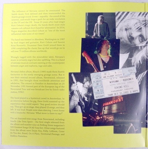 Nirvana Live... Nevermind Tour 1991 Edizione Limitata Musica Vinile Record Set! - Foto 8 di 18