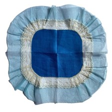 Handkerchief Blue Lace Hankie Square 10.75x10.5 Layered