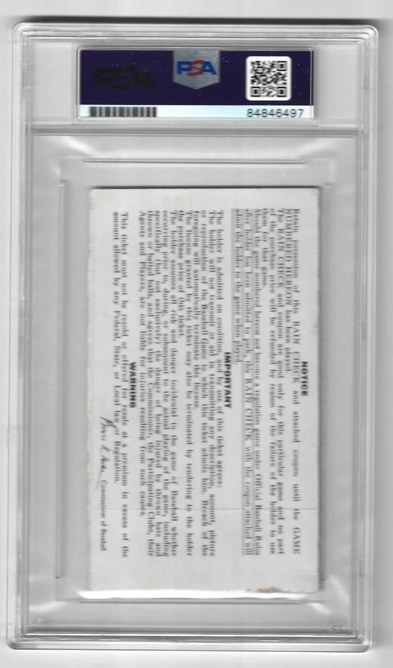 BROOKS ROBINSON Signed AUTO 1970 World Series Ticket Game 2 PSA DNA Slabbed - Image 2 of 2