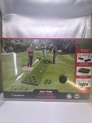 Golf Pong Game Set,100Inch, Green, Includes 2 Putters and 4 Balls, with 12 holes