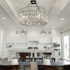 New Pottery Barn Kids Dahlia Wood Bead Pendant Chandelier Natural