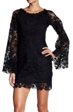 NWT Romeo&Juliet Couture Little Black Dress M Floral Lace Long Sleeve Party $218