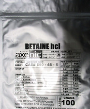 100 gramos de betaína hcl 99 % polvo, extracto de remolacha CAS# 590-46-5