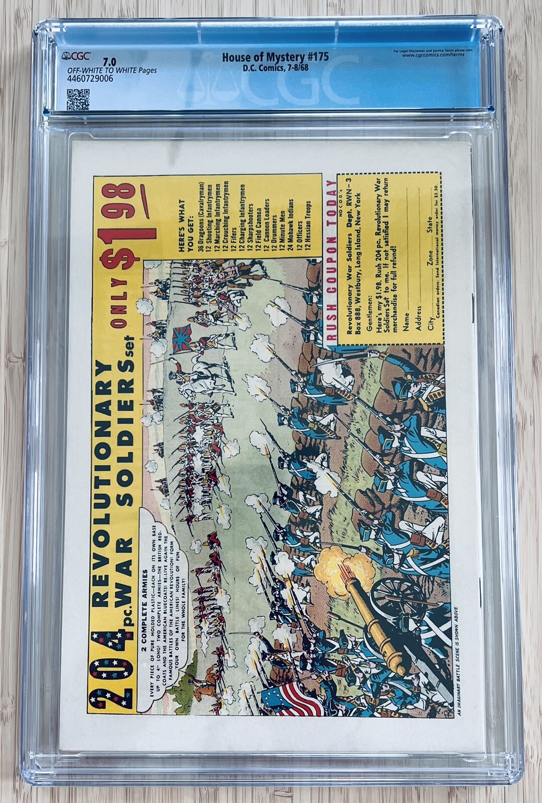 House Of Mystery #175 . CGC 7.0 . DC Comics 1968 . 1st Cain Sandman Neal Adam’s