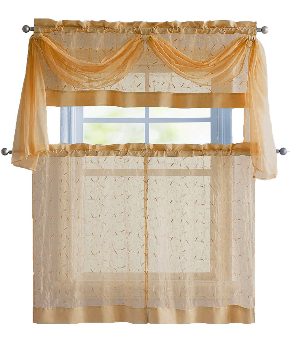 Floral Journey Sage Embroidered Sheer Curtain - View #10