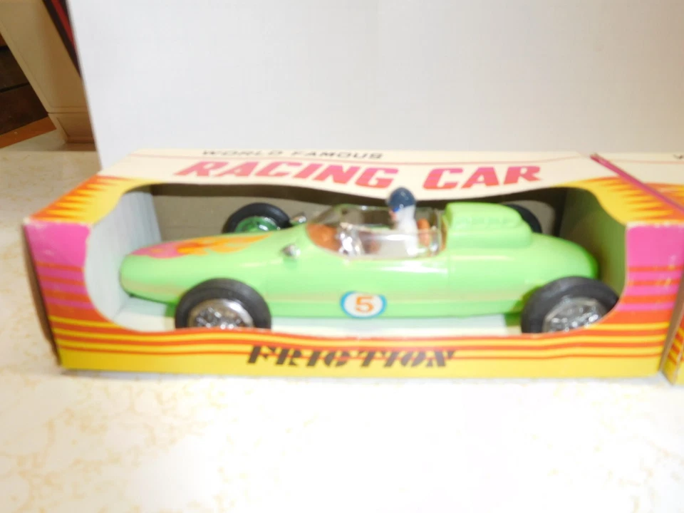 3 coches de carreras Marx Friction vintage nuevos en caja de plástico de Hong Kong años 60-70 Foto 4 de 4
