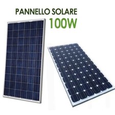 Pannello Solare Fotovoltaico 100 Watt Monocristallino Efficienza Camper Casa