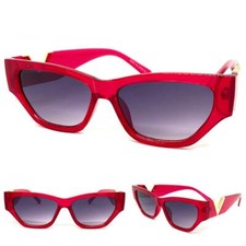 Exaggerated Classy Elegant Modern Retro Cat Eye Style SUNGLASSES Funky Red Frame