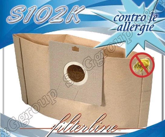 8 sacchetti per Samsung Serie NC VP95B filtro carta naturale aspirapolvere S102 - Immagine 2 di 2
