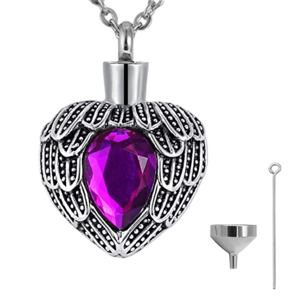 Dad Mom Dog Cat lost Heart Urn Necklace Ash cremation keepsakes+