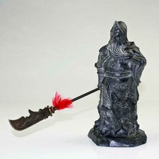 Steinfigur "Guan Gong" asiatische Steinskulptur Guan Yu Statue Stein 20 cm