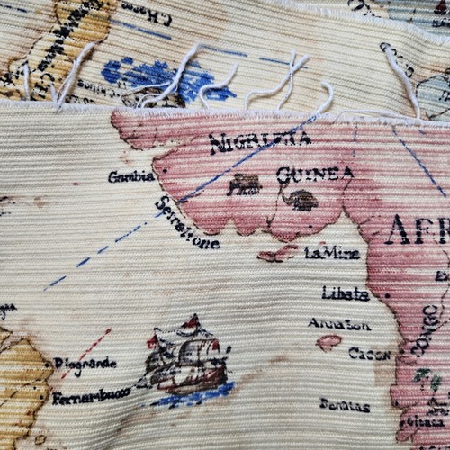 Braemore Textiles Screen Print 1.5 X 3.4 Yards Heavy Upholstery World Map - Bild 5 von 11