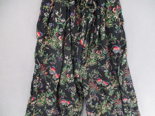 Princess Highway Jumpsuit Womens 14 Black Green Tie Belted Floral Boho Wide - Picture 12 of 15