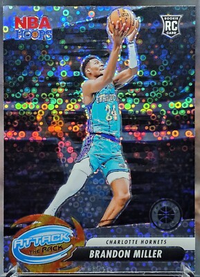 2023-24 Panini Premium Stock Brandon Miller RC #10 Attack The Rack Disco Prizm 