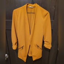 Mustard Yellow Blazer with Zipper Pockets -Women's Size XSmall