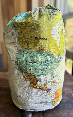 1989 Esselte Map Stockholm Interarts Ltd Sack Tote Bag World Map