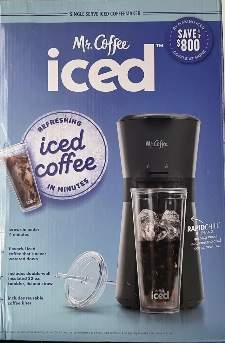 NEW Mr. Coffee Iced Coffee Maker with Reusable Tumbler and Coffee Filter Black
