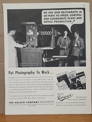 1943 Haloid Rectigraph Photocopying Machines Fortune WW2 Print Ad Q3 ...