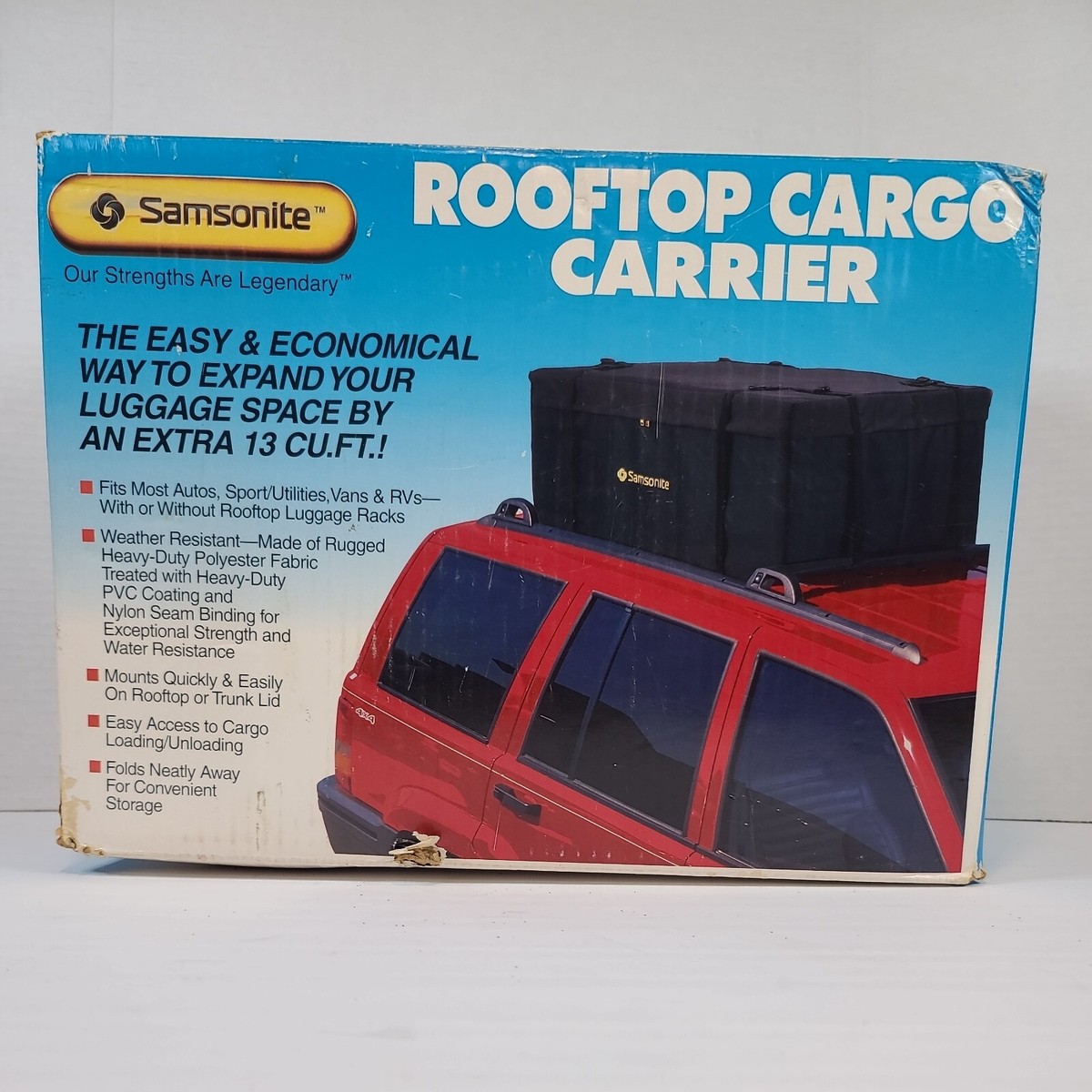 Samsonite 13 Cubic foot Rooftop Cargo Carrier Black Water