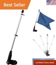 Lightweight Golf Cart Flagpole with Anti-Furl Swivel Clips - Easy Installation