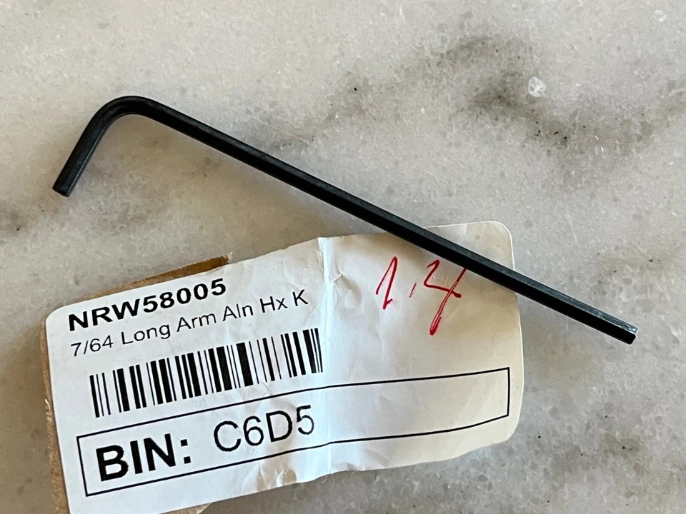 14 new ALLEN #58005 7/64" Standard SAE Long Arm L Hex Keys, Black Oxide, USA - Image 2 of 3