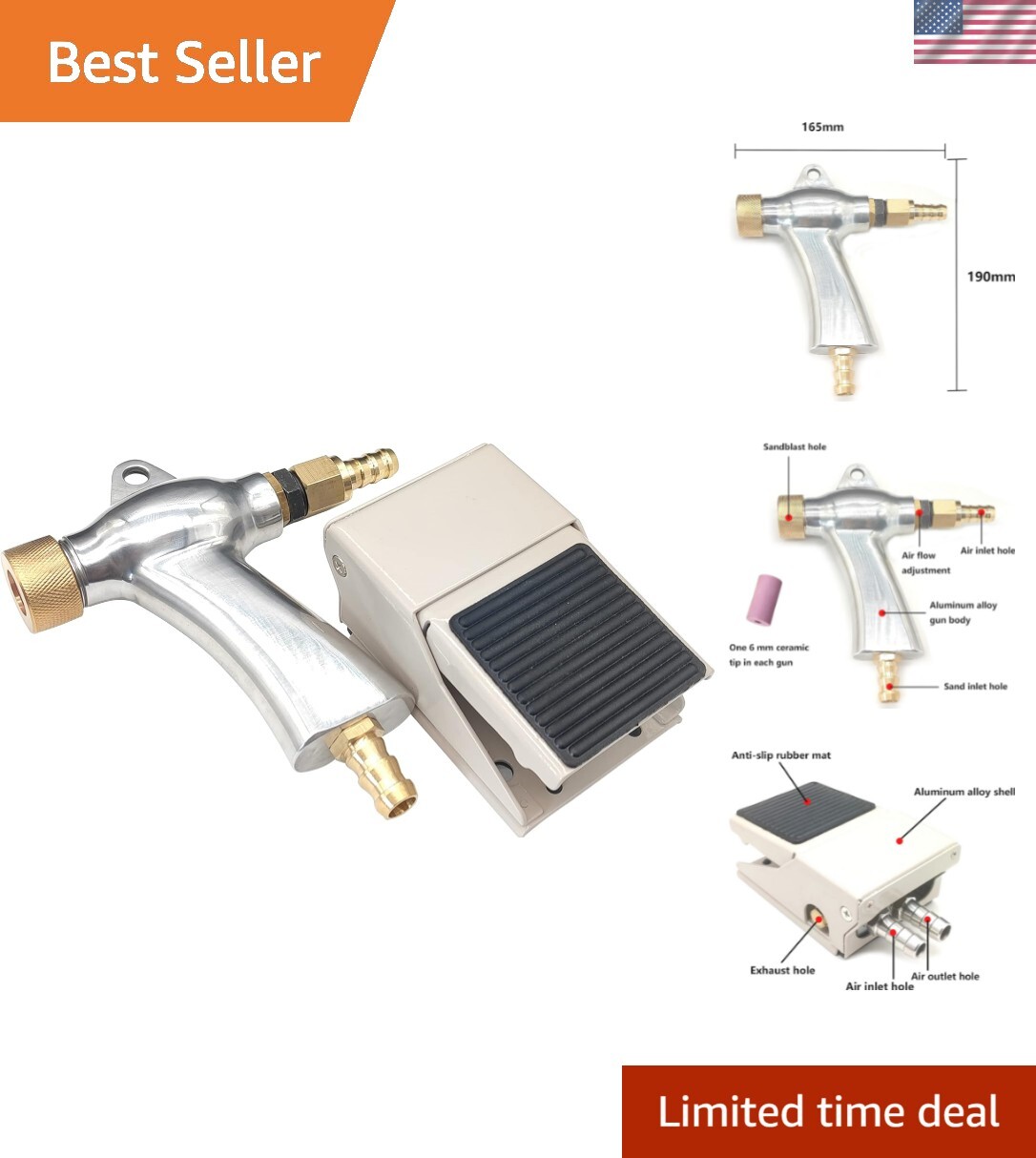 Precision Sand Blaster with Foot Pedal - Perfect for Automot