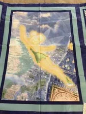 Disney tinkerbell peter pan fun fabric panel piece 42 inch by 35.5 inch