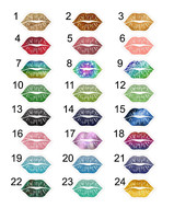 24 Sticker Lippen Kussmund Bunt Aufkleber Karten Basteln Deko Scrapbooking