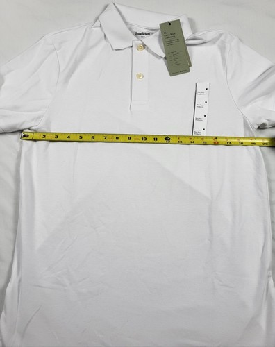 Goodfellow Co The Every Wear Polo Shirt Men's Medium White Normcore Minimalist - Picture 8 of 9