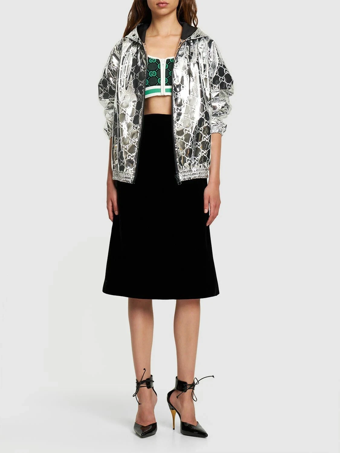 Gucci — GUCCI - Gg Logo Mirror Tech Zip Jacket | Size 10 |  SOLD OUT | BNWT