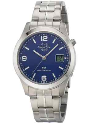 Funkuhr Titan Herrenuhr Master Time  Blaues Zifferblatt 41mm MTGT-10351-31M
