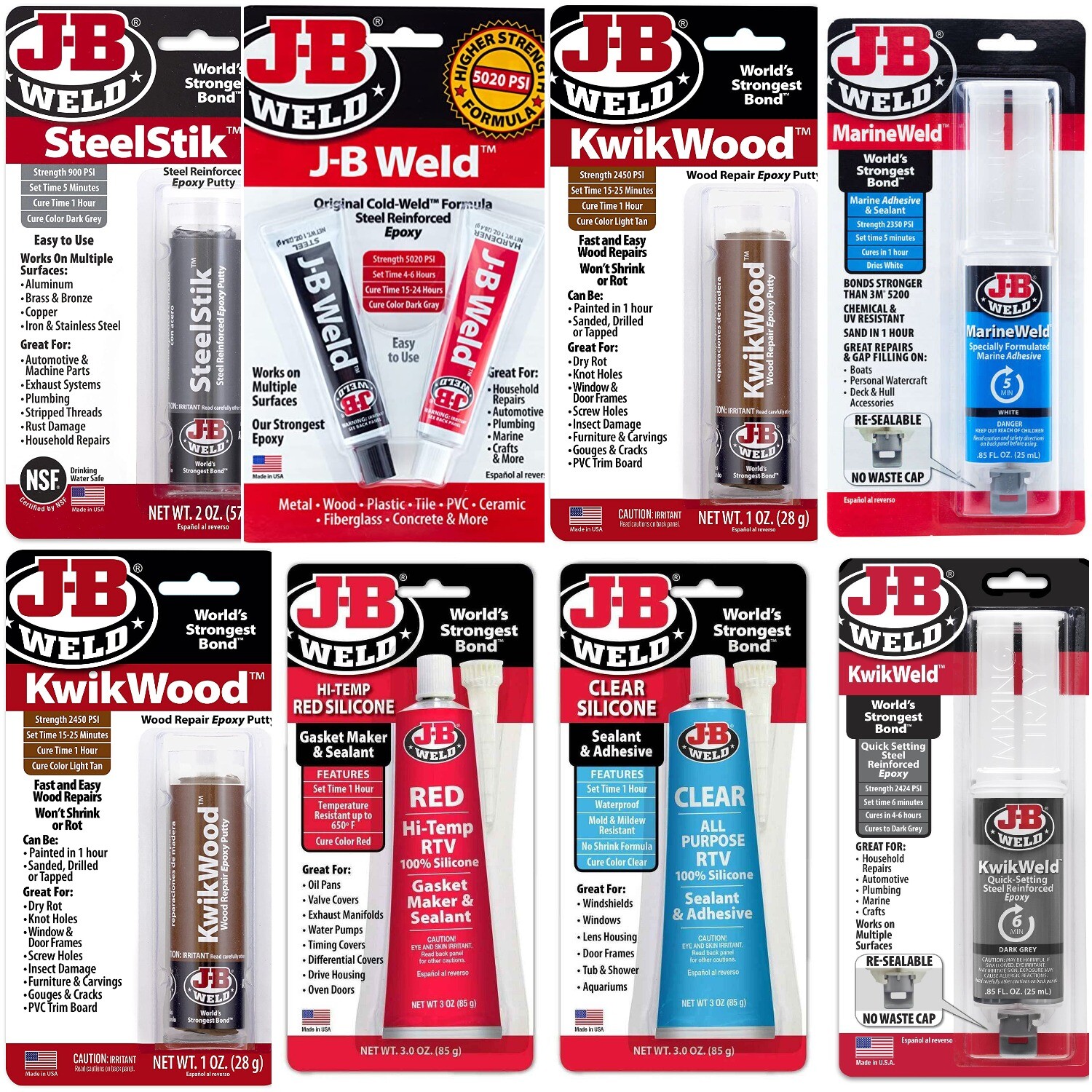 New JB Weld Glue Adhesive Epoxy Bond Syringe Plastic Marine Clear Kwik