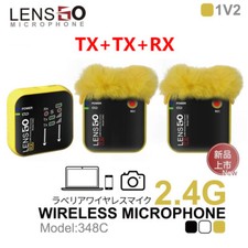 NEW LENSGO 348C 2.4Ghz Wireless Lavalier Microphone 2 Transmitter and 1 Receiver