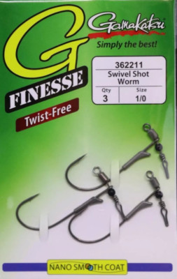 Gamakatsu G-Finesse Drop Shot Hook – Pesi 1/0, Confezione Da 3 – Amo Piombato