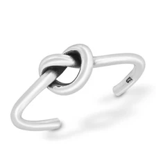 Simple Infinity Love Sterling Silver Heart Knot Adjustable Promise Ring
