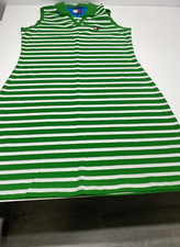 TOMMY HILFIGER Collection Summer Green/White Striped Sleeveless Polo Dress Med.