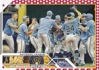 BREWERS TEAM YELICH BURNES ADAMES /76 TOPPS INDEPENDENCE DAY #533 2023 23