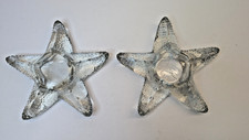 Two Starfish Heavy Glass Tea Light Holders