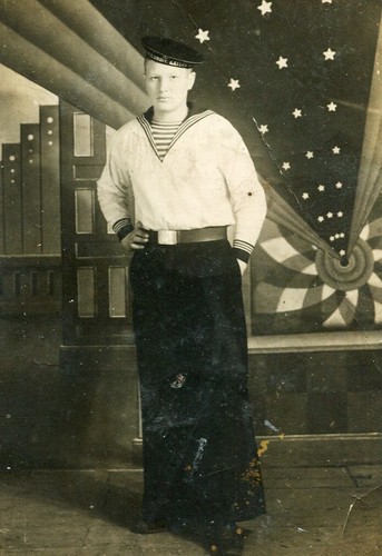 Handsome young man soldier NAVY sailor portrait gay int ussr vtg photo