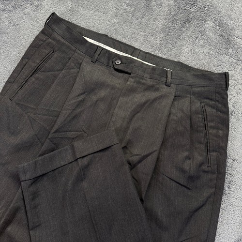 Saint Laurent, Pantaloni eleganti vintage Yves Saint Laurent lana uomo 38x31 pieghettati con polsini