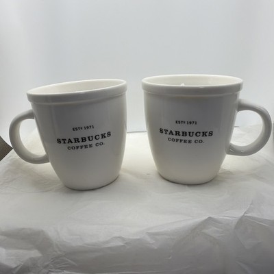 Starbucks Coffee Co. BARISTA Mugs SET 16oz. Oversized Vintage 2001 Two  MINT