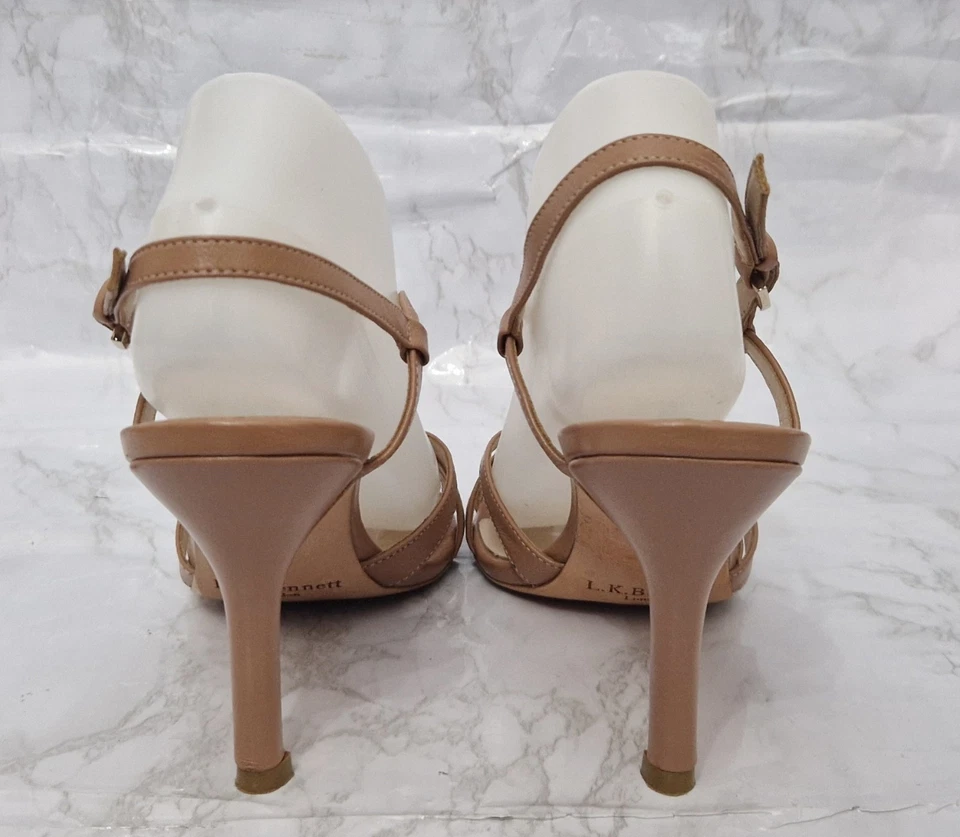 L.K.Bennett London Femmes Cuir Talon Aiguille Chair Sandale Chaussure Ue 40 UK - Photo 3/4